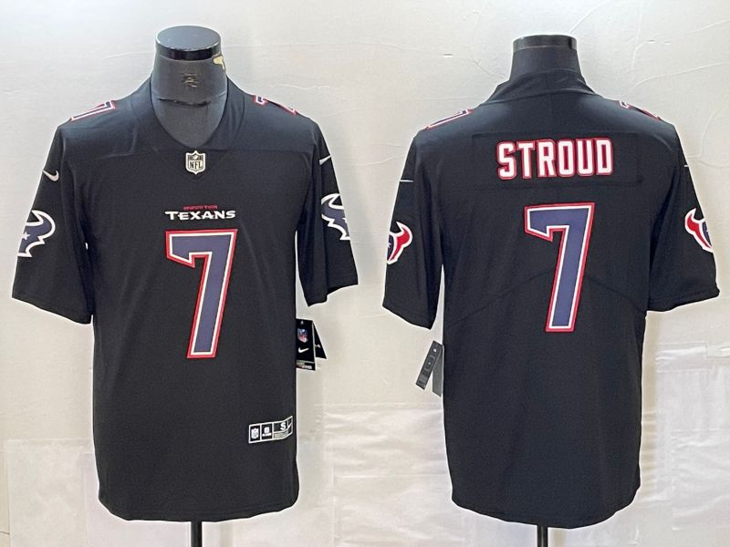 Men Houston Texans 7 Stroud Black Nike Vapor Untouchable Limited NFL Jersey